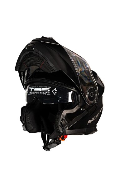 NCR Stars Çene Açılır Parlak Siyah Kask (Ece Belgeli)