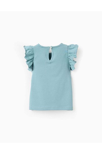 Ziddy Vest Top with Ruffles for Baby Girls, Green