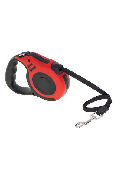 kik Automatic leash 5 m, for dogs and cats, max 14 kg, red