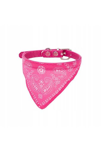 OEM Dog and cat collar with bandana, scarf, 29 x 1 cm, bell, pink