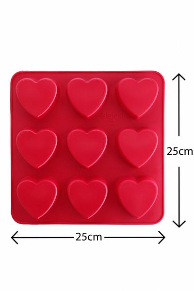Nandy Home 9-Piece Heart Cake Mold, Silicone Mold, Non-Stick Mold