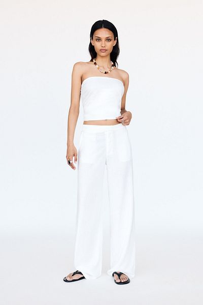 Pull & Bear Rustic trousers with crossover waist
