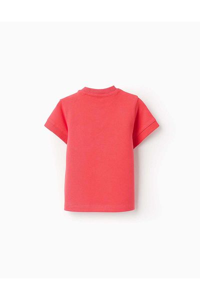 Ziddy Cotton Piqué T-shirt with Pocket for Baby Boys, Red
