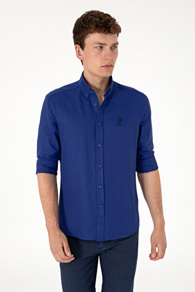 U.S. Polo Assn. Erkek Mavi Uzun Kollu Basic Gömlek 50298009-VR212