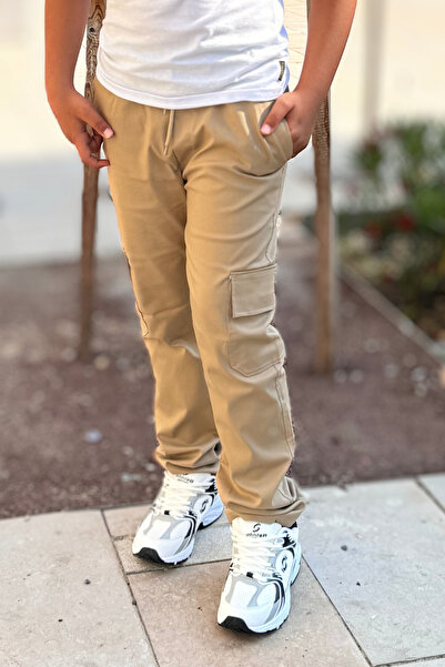 CMZ COLLECTİON Pantaloni de trening pentru băieți cu buzunare cargo – Antraci...