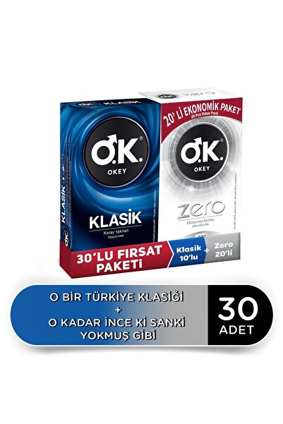 Okey Zero 20'li & Klasik 10'lu Prezervatif