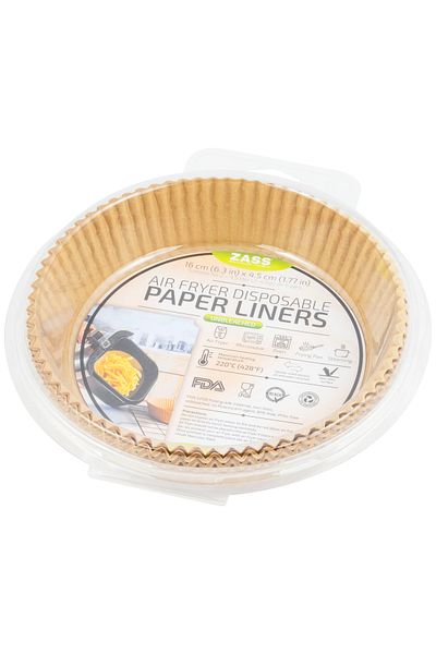 Zass Set de 100 de bucăți de hârtie de copt pentru Airfryer ZPL 01, 16 cm, formă rotundă, maro