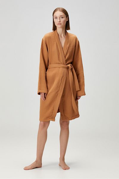 Barine Μπουρνούζι από βαμβακερό Cocoon Tan Color