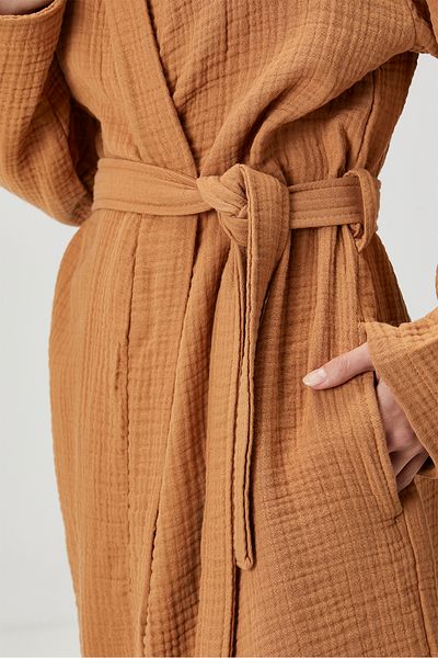 Barine Μπουρνούζι από βαμβακερό Cocoon Tan Color