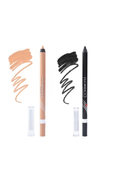 Florucci طقم كحل لتحديد العين من فلورتشي باللون الأسود والبيج - قطعتان