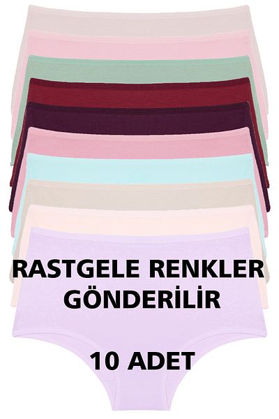 Nicoletta Women's Random Color Cotton Panties 10 Pieces