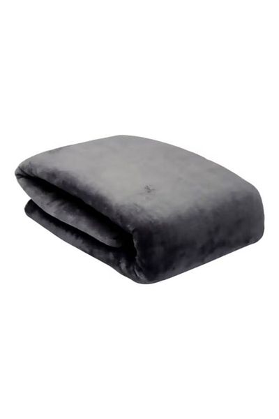 Home Box Lavish Mirco Flannel Bed Blanket Polyester Grey 150x220cm