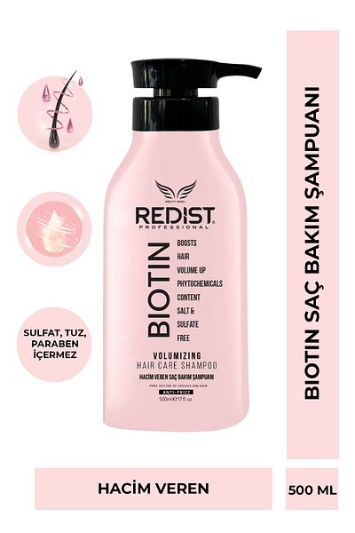 Redist Biotin Hair Care Shampoo – Special Formula for Strong and Healthy Hair (500 ml)