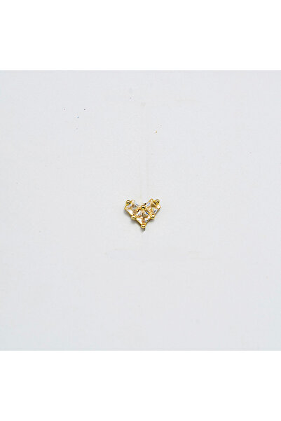 Piercing by Sever Kalp Çelik Piercing… Altın/Gold Renkli ve Şeffaf Taşlı (TRAGUS HELIX CONCH FLAT)