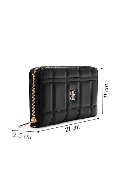 Derimod Black Quilted Women's Wallet - 000a2d5603kp