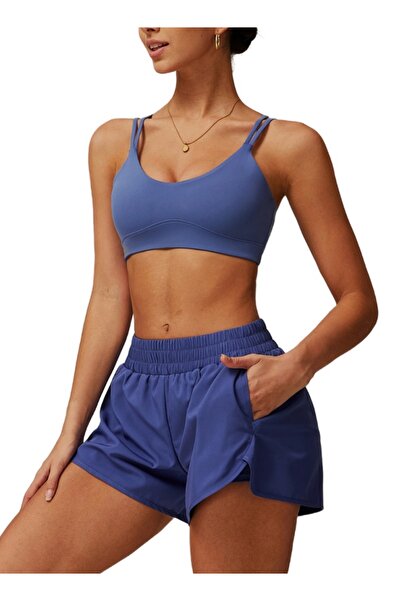 KAWN YOGA Womens Striped Back Sports Bra