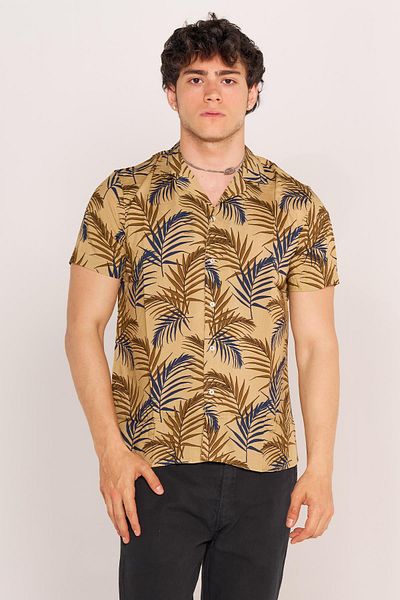 Villager&Son 2210 Aloha κοντομάνικο πουκάμισο 24y tmş Mink/Navy Blue