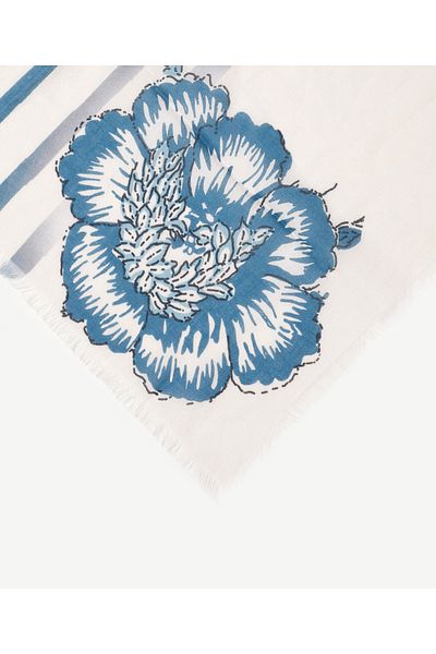 Yargıcı Șal cu modele florale și dungi