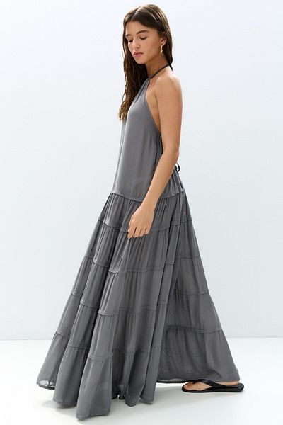 Pull & Bear Panelled halter midi dress