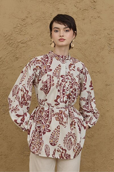 Fahhar Шаль з британським візерунком, бордова сорочка