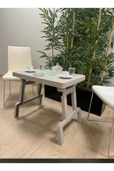 LeesHome Portatif Küçük Boy Krem Plastik Piknik Sehpası Katlanabilir Bahçe Ba...