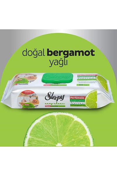 Sleepy Natural Bergamot Oil Surface Cleaning Towel 50 Sheets Sleepy