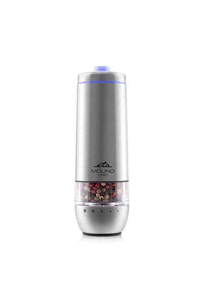 ETA Rasnita electrica pentru sare si piper Molino Uno 2928 90000, baterie Li-ion de 3,7 V, Inox