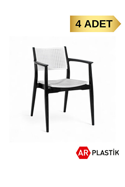 AR PLASTİK Irmak Bahçe Sandalyesi 4 adet, Bahçe Koltuğu, Bahçe Sandalyesi