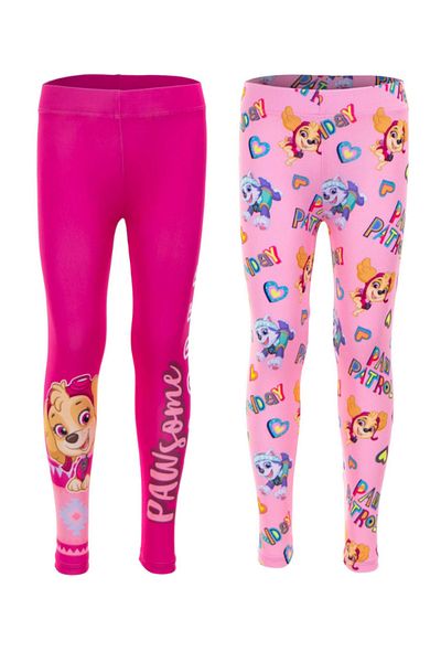 PAW PATROL Set of 2 Pairs of Pants for Girls, Multicolor, Size 122-128 Cm,