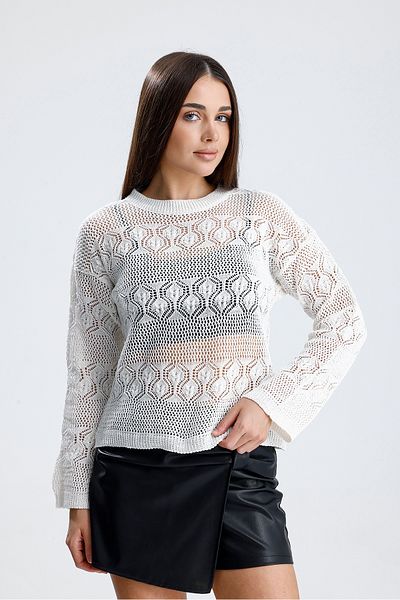 glztriko Women's Openwork Seasonal Patterned Cotton Blouse Knitwear Sweater Glz033