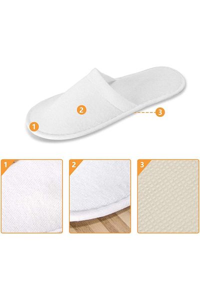 LA PERLA TECH Disposable Indoor Hotel Slippers, Closed Toe One Size Fit Most Men and Women for Spa Slipper 50Pairs