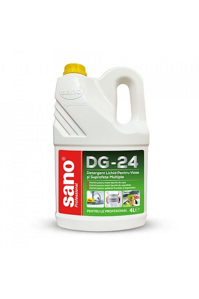 Sano Detergent lichid de vase și detergent multi-suprafețe profesional DG-24, 4 L