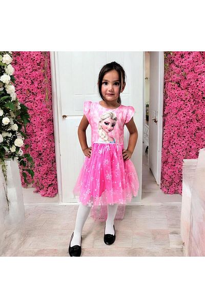Esterella Rochie Elsa Frozen pentru copii/ rochie copil cu coada/ rochie petrecere elsa