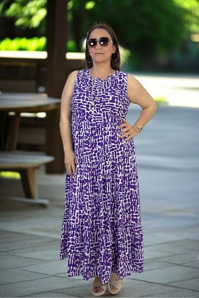 yagmurberen Japanese Sleeveless Robes with Fluffy Intermediate Length Plus Size Cotton Viscose Dress
