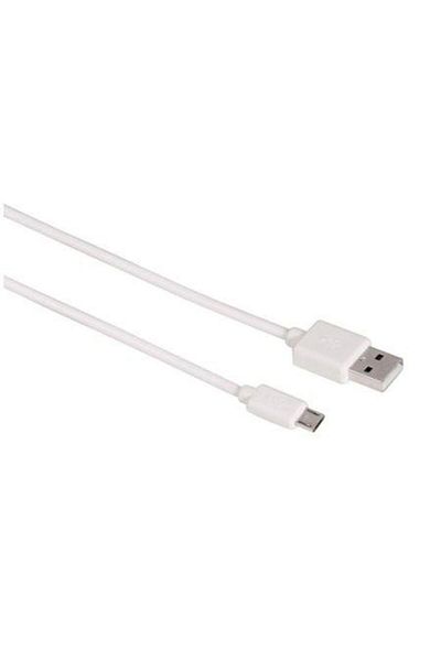 BOEM Cablu de date pentru telefon Samsung cu conector micro USB, lungime 1 m, alb