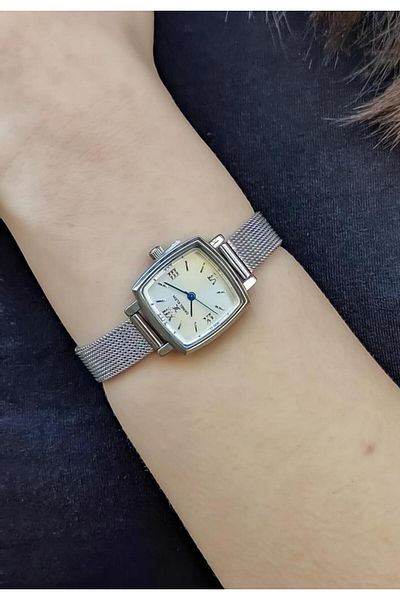 Daniel Klein Dke.1.10844 Straw Cord Roman Numeral Square Dial Women Wrist Watch