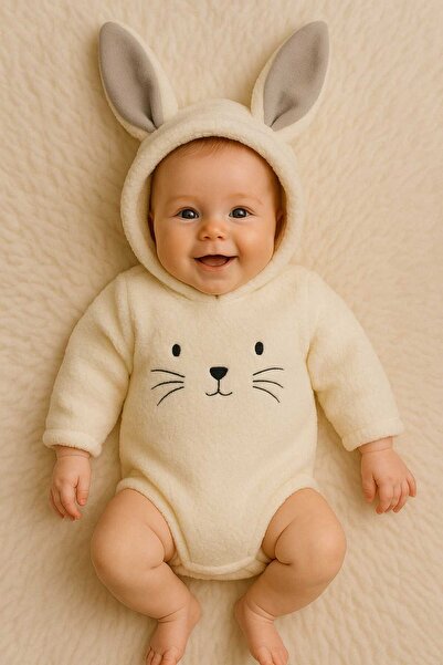 aden kids Welsoft Peluş Unisex Kışlık Bebek Çıtçıtlı Badi