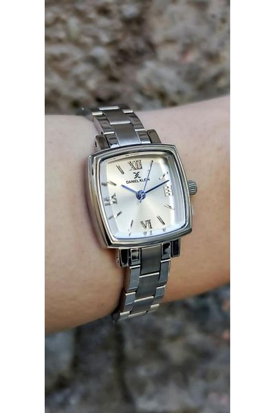 Daniel Klein Dke.1.10839 Square Dial Curved Glass Roman Numeral Women's Wrist Watch