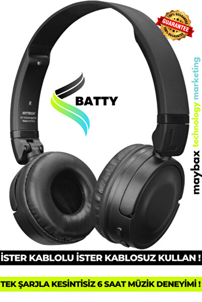 Maybax Hy-xbk44 Kablosuz Tf Kart Destekli Aux Girişli Bletooth Kulaklık 6 Saa...