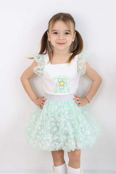 falcomini rochie din tul imprimata fetita 2/6 ani