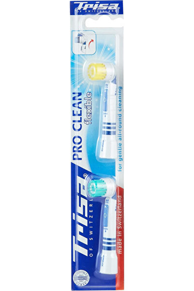 Trisa Pro Clean Adult Toothbrush Refill, 2 Pieces