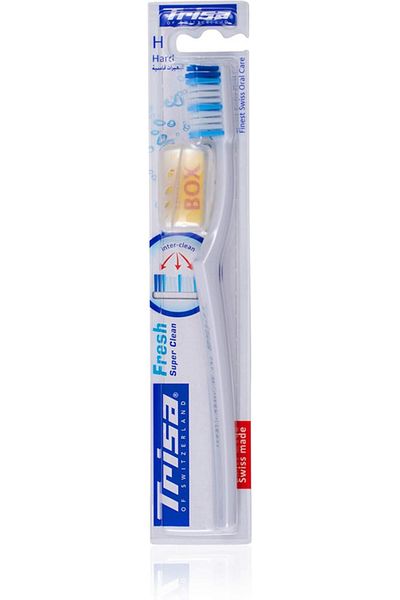 Trisa Fresh Super Clean Hard Toothbrush With Travel Cap