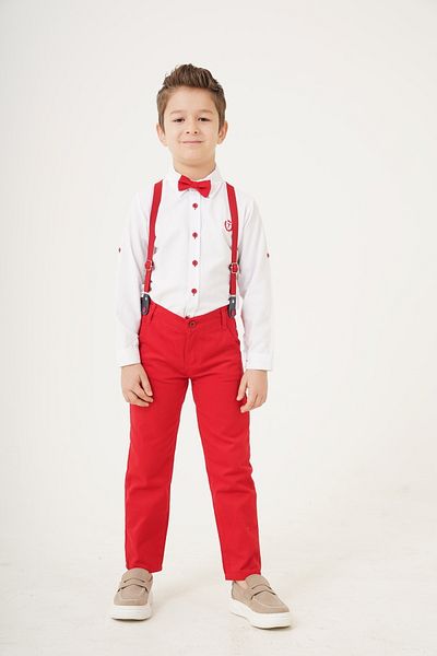 Esterella Boy / Suspenders And Bow Tie / Shirt Trousers / Boy's Suit