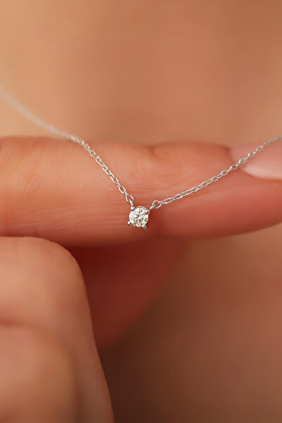 Bayar Gold 0.07 Karat Tektaş Pırlanta Kolye