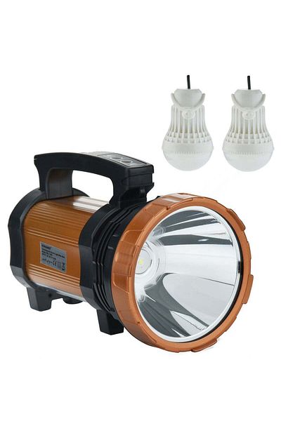 sonashi Rechargeable Search Light with 2 LED Bright Bulbs 6000mAh Battery with Continuous Working of