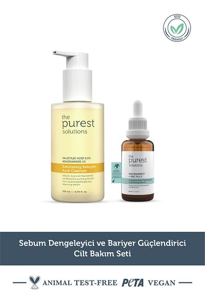The Purest Solutions Set de îngrijire a pielii împotriva punctelor negre și a porilor pentru ten gras și mixt