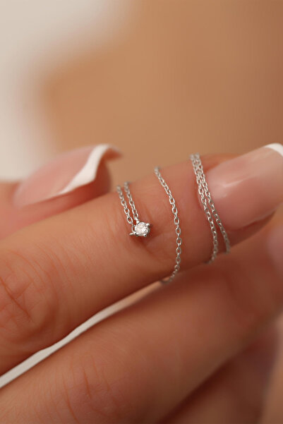 Bayar Gold 0.05 Karat Tektaş Pırlanta Kolye