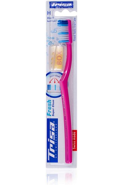 Trisa Fresh Super Clean Hard Toothbrush With Travel Cap