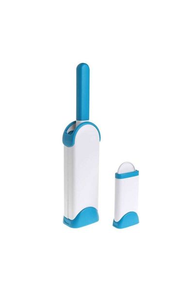 MACVI Set of 2 Macvi® Special Brushes for Removing Pet Hair, Self-Cleaning System, Blue