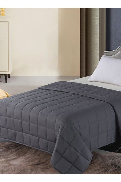 sharpdo All-Cotton Dark Gray Gravity Blanket, Soothing Sleep, Relieving Stress, Suitable for All Seasons
